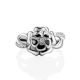 Silver Floral Ring With Crystals, Ring Size: 6 / 16.5, image , picture 3