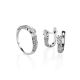 White Gold Statement Ring With Diamonds, Ring Size: 7 / 17.5, image , picture 4