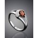 Refined Silver Ring With Garnet And Crystals, Ring Size: 7 / 17.5, image , picture 2