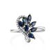 White Gold Floral Ring With Sapphires And Diamonds The Mermaid, Ring Size: 6.5 / 17, image , picture 3