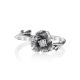 White Gold Floral Ring With Diamond Centerstone, Ring Size: 5.5 / 16, image , picture 4