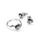 White Gold Floral Studs With Diamond Centerstones, image , picture 4