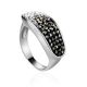 Sterling Silver Ring With Black And White Crystals The Eclat, Ring Size: 6 / 16.5, image 