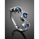 Refined White Gold Ring With Sapphires And Diamonds The Meramaid, Ring Size: 7 / 17.5, image , picture 2