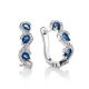 White Gold Latch Back Earrings With Sapphires And Diamonds The Meramaid, image 