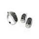 Sterling Silver Ring With Black And White Crystals The Eclat, Ring Size: 6 / 16.5, image , picture 4
