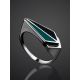 Black And Green Enamel Silver Ring, Ring Size: 5.5 / 16, image , picture 2