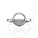 Geometric Silver Ring With Crystals, Ring Size: 6 / 16.5, image , picture 3