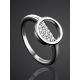 Geometric Silver Ring With Crystals, Ring Size: 5.5 / 16, image , picture 2