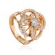 Classy Gold Plated Ring With Crystals, Ring Size: 7 / 17.5, image 