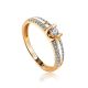 Yellow Gold Statement Ring With Diamonds, Ring Size: 7 / 17.5, image 