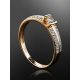 Yellow Gold Statement Ring With Diamonds, Ring Size: 7 / 17.5, image , picture 2