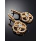 Classy Gold Plated Dangle Earrings With Crystals, image , picture 2