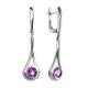 Sterling Silver Dangles With Amethyst And Crystals, image 