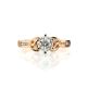Golden Floral Ring With White Diamonds, Ring Size: 6.5 / 17, image , picture 3