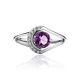 Sterling Silver Ring With Amethyst And Crystals, Ring Size: 7 / 17.5, image , picture 3