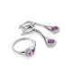 Sterling Silver Dangles With Amethyst And Crystals, image , picture 3