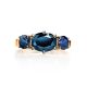 Golden Ring With Sapphires And Diamonds The Meramaid, Ring Size: 7 / 17.5, image , picture 4