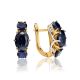 Golden Earrings With Sapphires And Diamonds The Mermaid, image 
