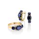 Golden Ring With Sapphires And Diamonds The Meramaid, Ring Size: 7 / 17.5, image , picture 5