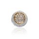 Round Two Tone Gold Pendant With White Diamonds, image 