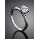 Solitaire Crystal Silver Ring, Ring Size: 6 / 16.5, image , picture 2