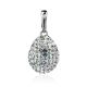 Silver Drop Pendant With White Crystals The Eclat, image 
