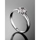 Solitaire Crystal Ring In Sterling Silver, Ring Size: 8.5 / 18.5, image , picture 2
