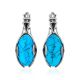 Sterling Silver Earrings With Reconstructed Turquoise Centerpieces, image , picture 4