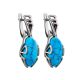 Sterling Silver Earrings With Reconstructed Turquoise Centerpieces, image 