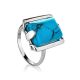 Geometric Reconstructed Turquoise Ring In Sterling Silver, Ring Size: 6 / 16.5, image 