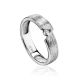 Sterling Silver Ring With Diamond Centerpiece, Ring Size: 7 / 17.5, image 
