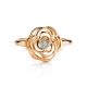 Gold Plated Floral Ring With Diamond Centerpiece, Ring Size: 7 / 17.5, image , picture 3