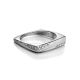 Geometric Silver Ring With Crystal Rows, Ring Size: 7 / 17.5, image , picture 3