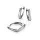 Geometric Silver Ring With Crystal Rows, Ring Size: 7 / 17.5, image , picture 4
