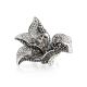 Silver Floral Ring With Dark Crystals The Jungle, Ring Size: 6.5 / 17, image , picture 4