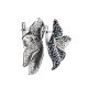 Silver Floral Earrings With Dark Crystals The Jungle, image , picture 4