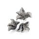 Silver Floral Earrings With Dark Crystals The Jungle, image , picture 5