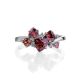 Silver Ring With Red and White Crystals, Ring Size: 6.5 / 17, image , picture 3