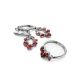 Silver Ring With Red and White Crystals, Ring Size: 6.5 / 17, image , picture 4