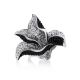 Bold Floral Silver Ring With Crystals The Jungle, Ring Size: 7 / 17.5, image , picture 4
