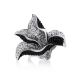 Bold Floral Silver Ring With Crystals The Jungle, Ring Size: 6.5 / 17, image , picture 4