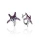 Multicolor Crystal Starfish Earrings In Silver The Jungle, image 