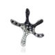 Silver Starfish Pendant With Black And White Crystals The Jungle, image 