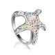 Silver Starfish Ring With Chameleon Crystals The Jungle, Ring Size: 7 / 17.5, image 