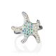 Silver Starfish Ring With Chameleon Crystals The Jungle, Ring Size: 9 / 19, image , picture 4