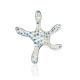 Silver Starfish Pendant With Chameleon Crystals The Jungle, image 