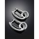 Designer Silver Earrings With White Crystals, image , picture 2