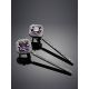 Ultra Chic Silver Dangles With Amethyst And Crystals, image , picture 2