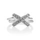 Ultra Stylish Silver Crystal Ring, Ring Size: 8 / 18, image , picture 3